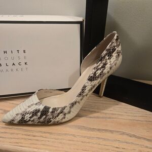 White House Black Market Snake Print Women's Heels